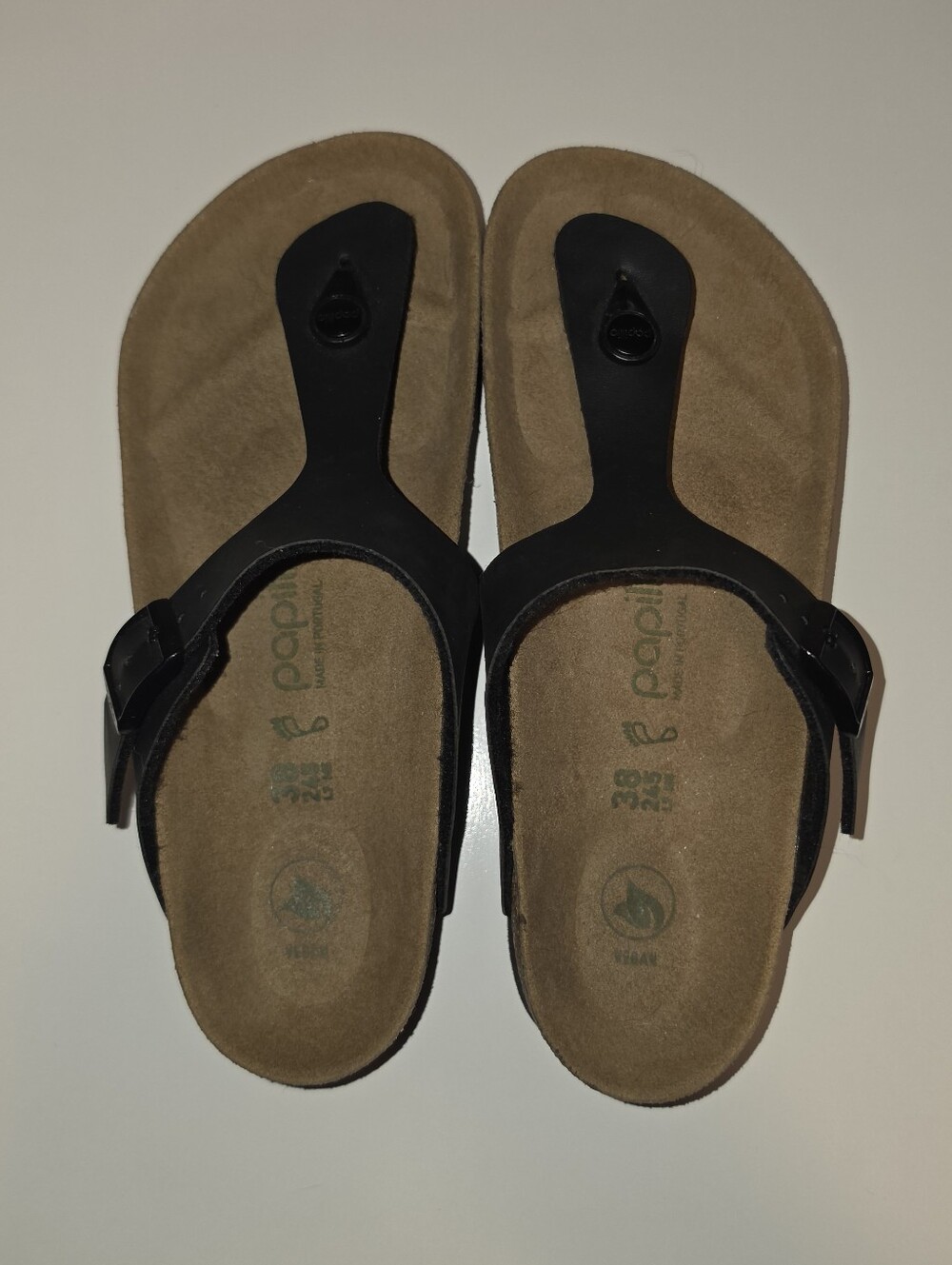 Birkenstock Papillio Gizeh Platform Sandals Black Vegan EU 38 US 7.5